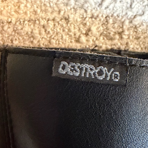 “VINTAGE” DESTROY ,PLATFORM LACE UP TALL BLACK LEATHER RETRO  BOOTS Size 8.5 Y2K - Picture 11 of 11